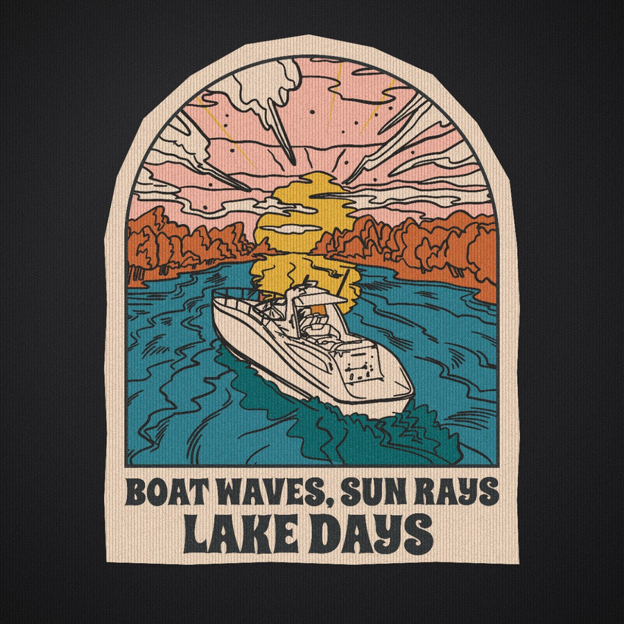 Boat Waves Sun Rays Lake Days