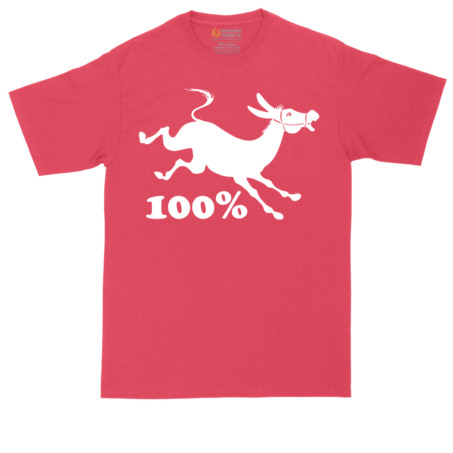 100% Jackass tall t-shirt for men in Heather Red