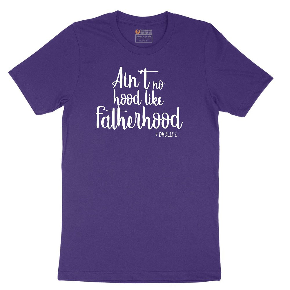 Ain't No Hood Like Fatherhood Short Sleeve Tee - Team Purple