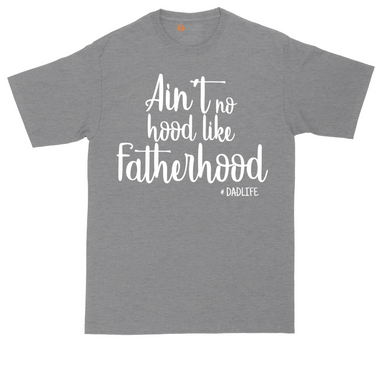 Ain't No Hood Like Fatherhood tall t-shirt for men in Heather Navy