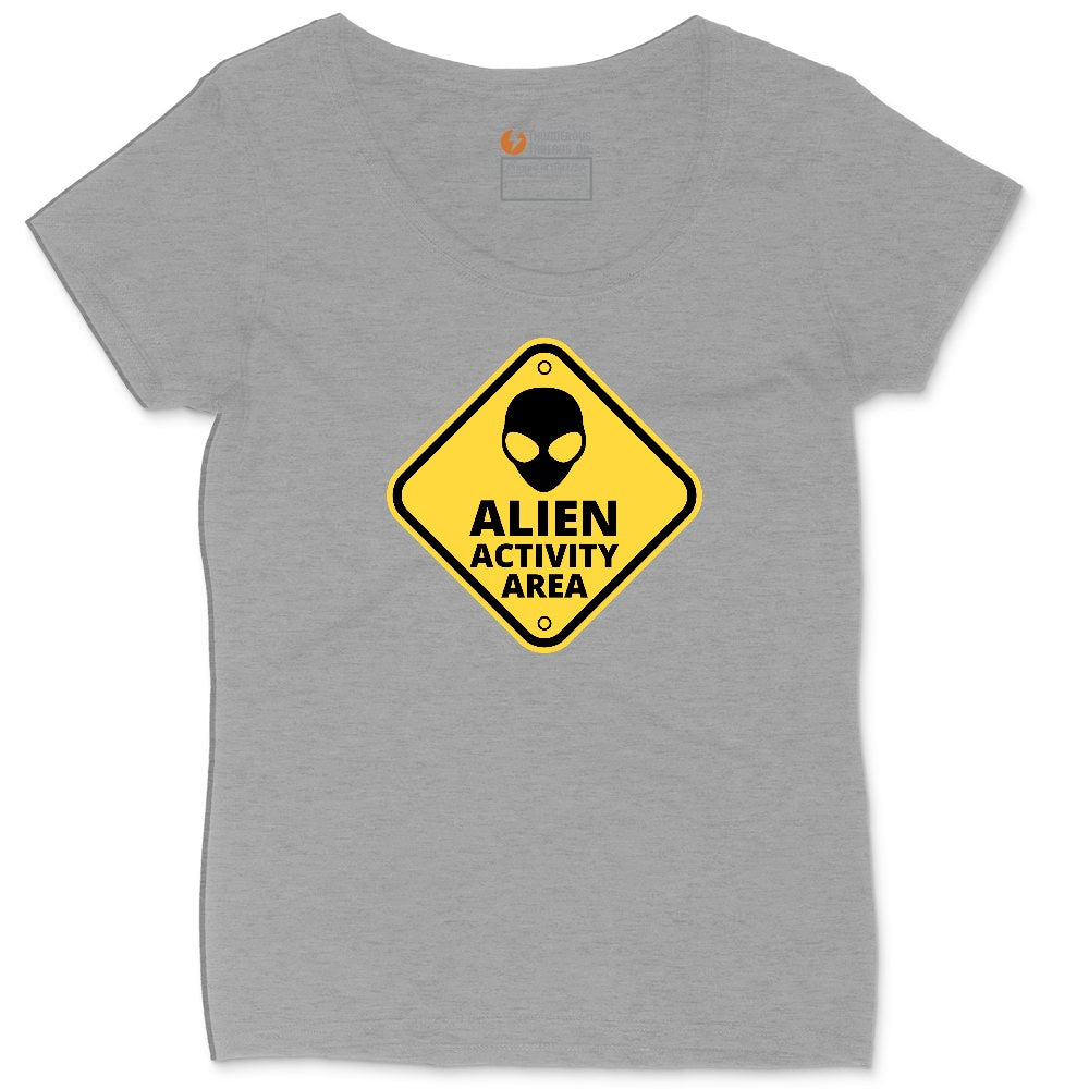 Alien Activity Area Ladies Curvy Tee - Granite Heather