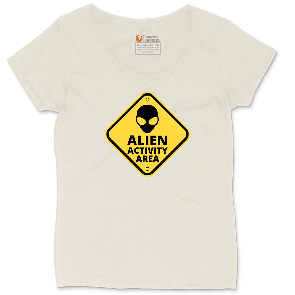 Alien Activity Area Ladies Curvy Tee - Natural Heather