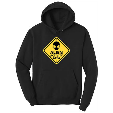 Alien Activity Area Ladies Hoodie - Jet Black