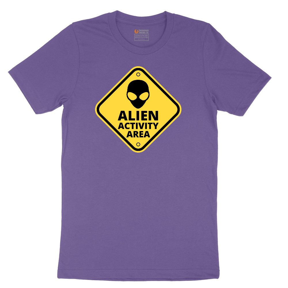 Alien Activity Area Ladies Short Sleeve Tee - Vintage Purple