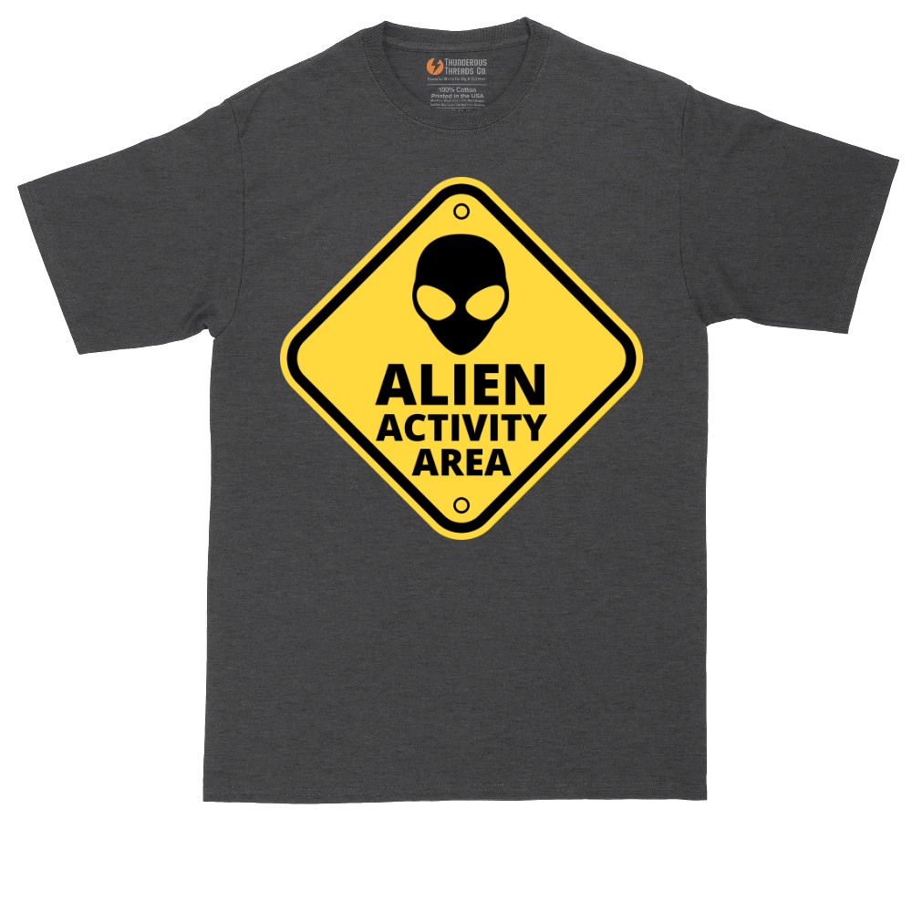 Alien Activity Area tall t-shirt for men in Dark Heather Grey