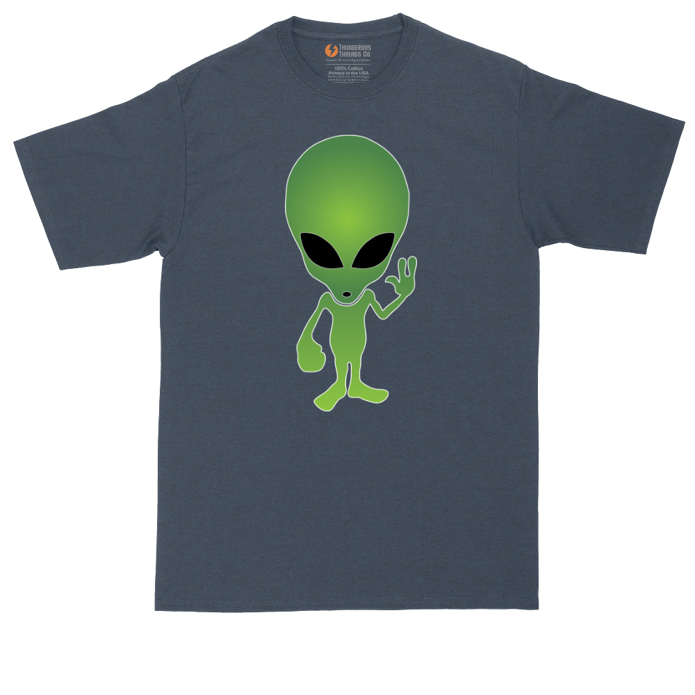 Alien graphic tall t-shirt for men in Heather Navy
