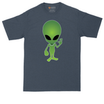 Alien graphic tall t-shirt for men in Heather Navy