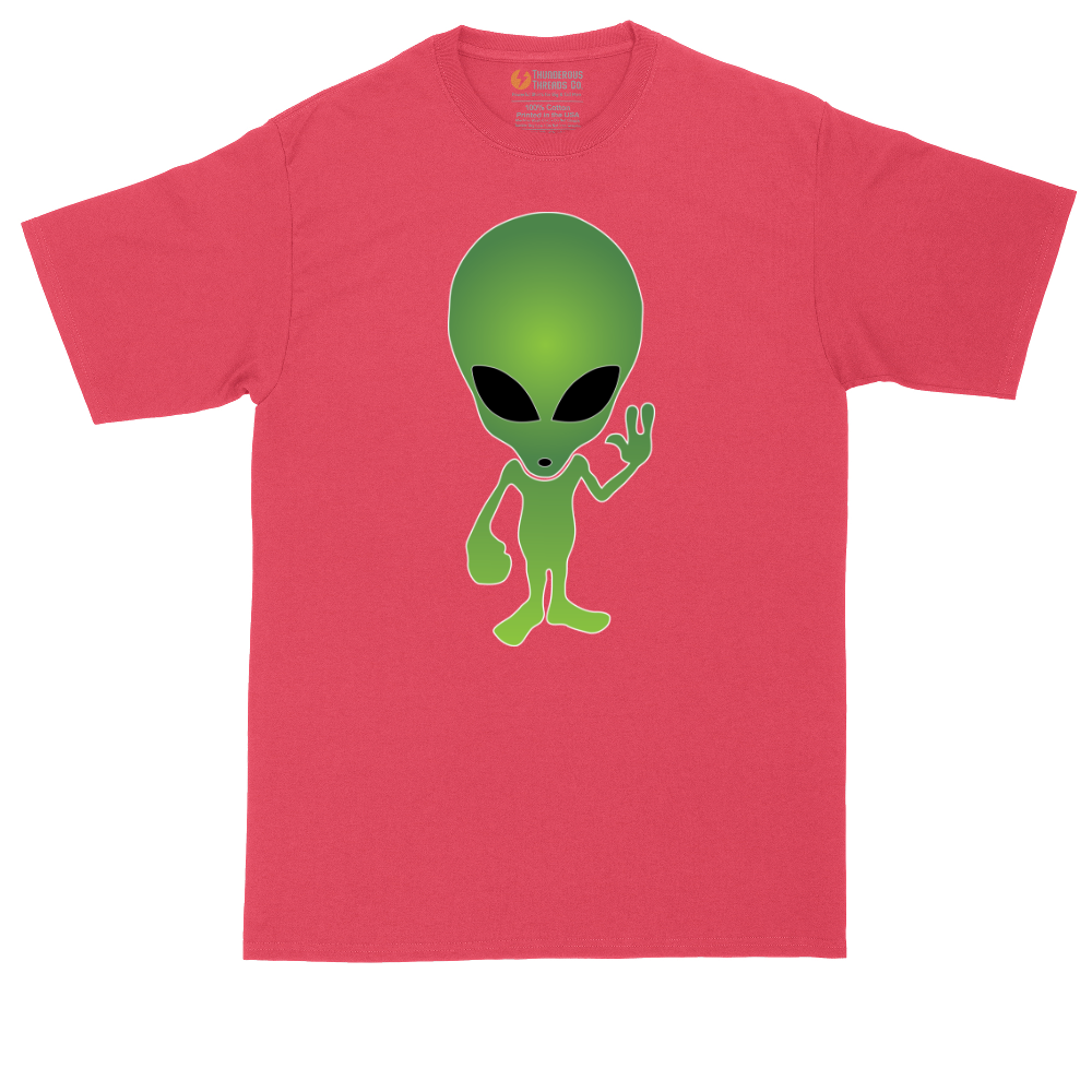 Alien graphic tall t-shirt for men in Heather Red