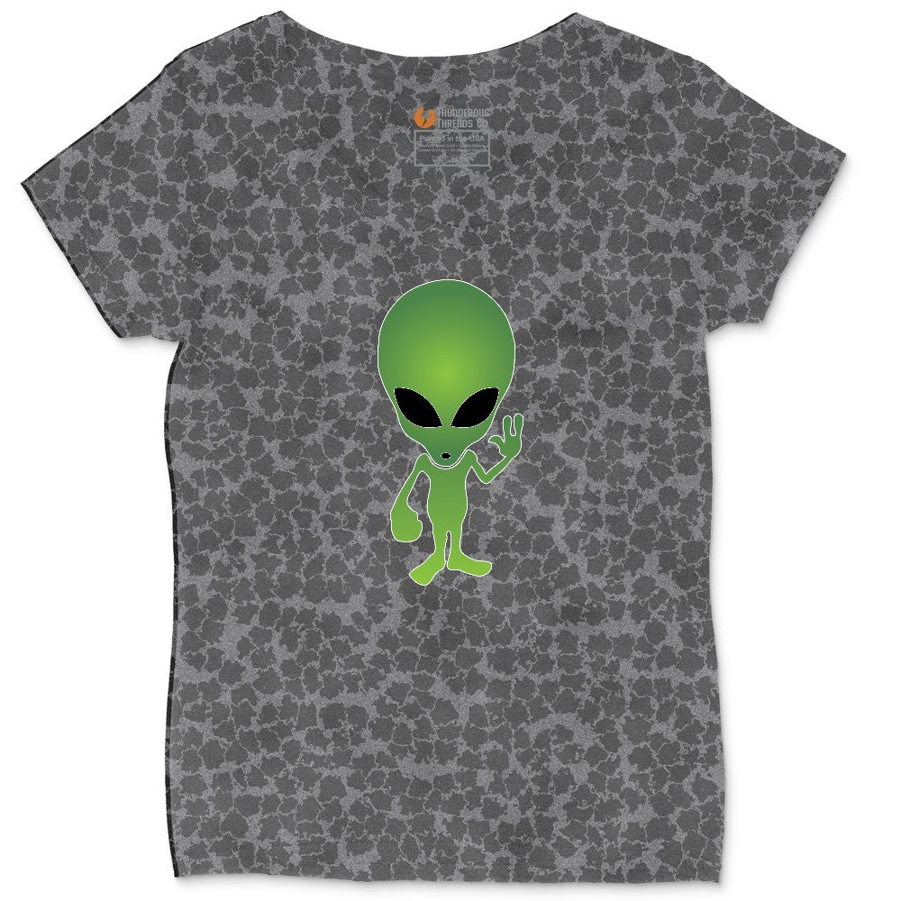 Alien Ladies Curvy Tee - Black Leopard