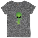 Alien Ladies Curvy Tee - Black Leopard