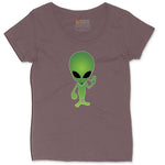 Alien Ladies Curvy Tee - Sangria Blackout