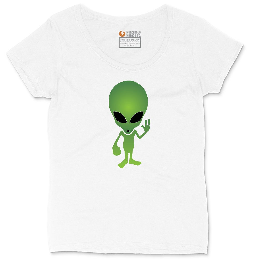 Alien Ladies Curvy Tee - White
