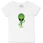 Alien Ladies Curvy Tee - White