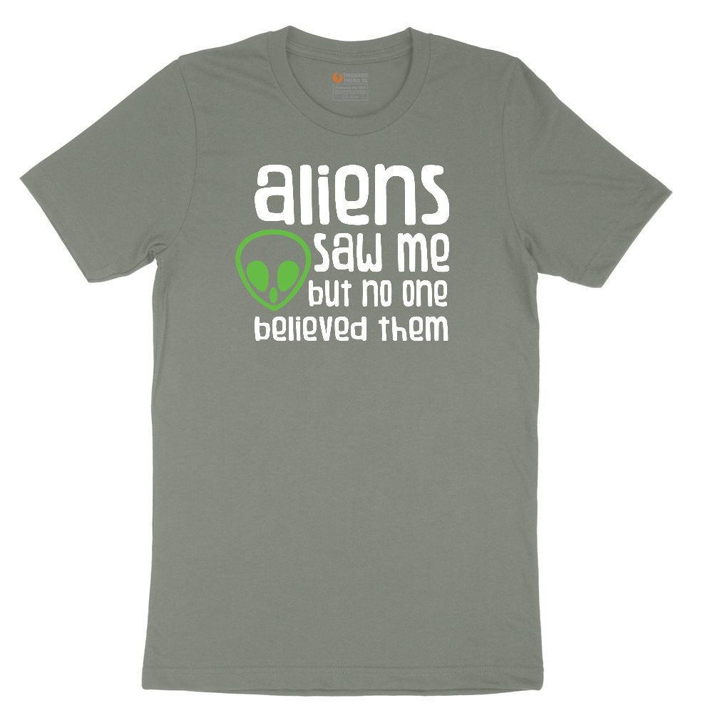 Aliens Saw Me But Nobody Believed Them Ladies Short Sleeve Tee - Bamboo Blackout