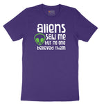 Aliens Saw Me But Nobody Believed Them Short Sleeve Tee - Team Purple