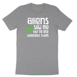 Aliens Saw Me But Nobody Believed Them Youth Short Sleeve Tee - Athletic Heather