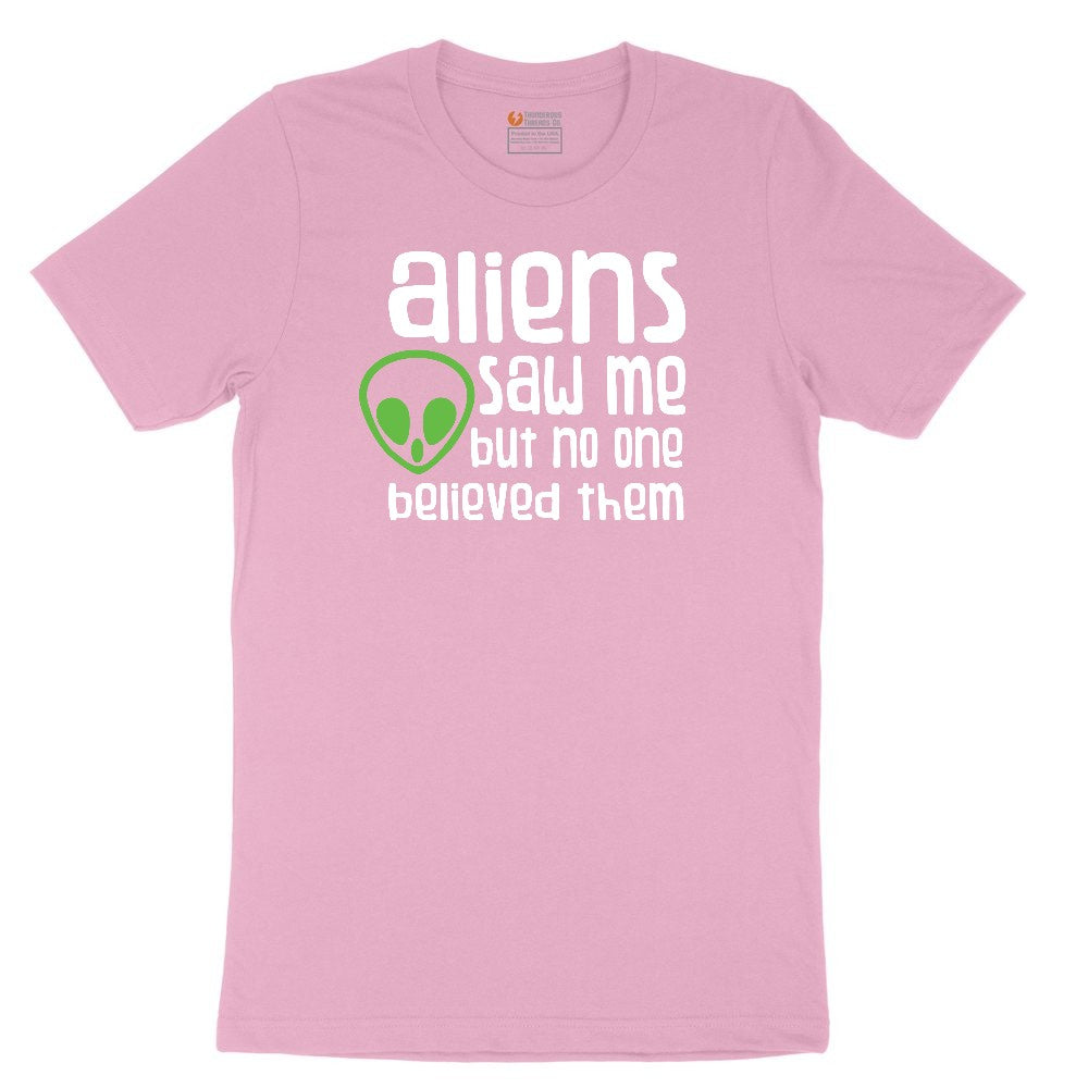 Aliens Saw Me But Nobody Believed Them Youth Short Sleeve Tee - Candy Pink