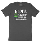 Aliens Saw Me But Nobody Believed Them Youth Short Sleeve Tee - Dark Heather Grey
