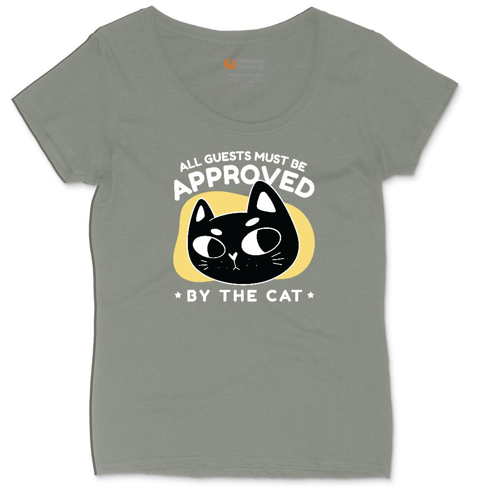 All Guests Must be Approved by the Cat Ladies Curvy Tee - Bamboo Blackout