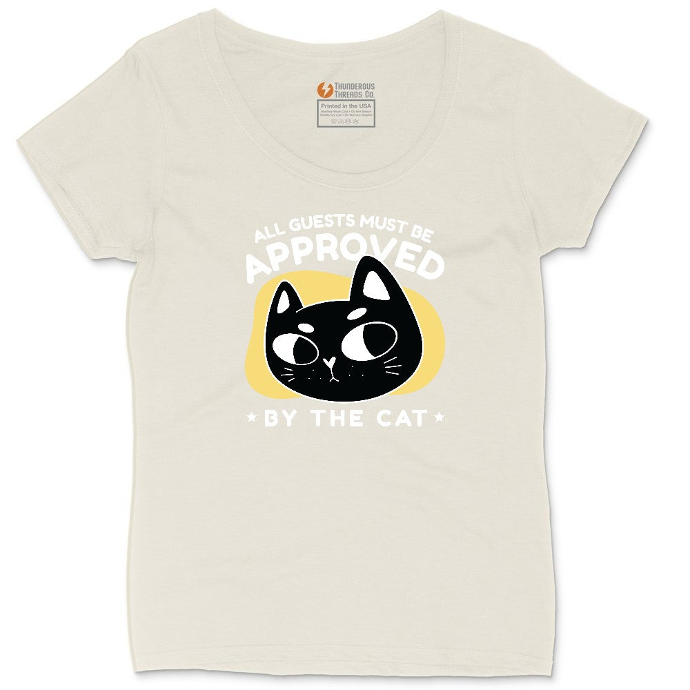 All Guests Must be Approved by the Cat Ladies Curvy Tee - Natural Heather