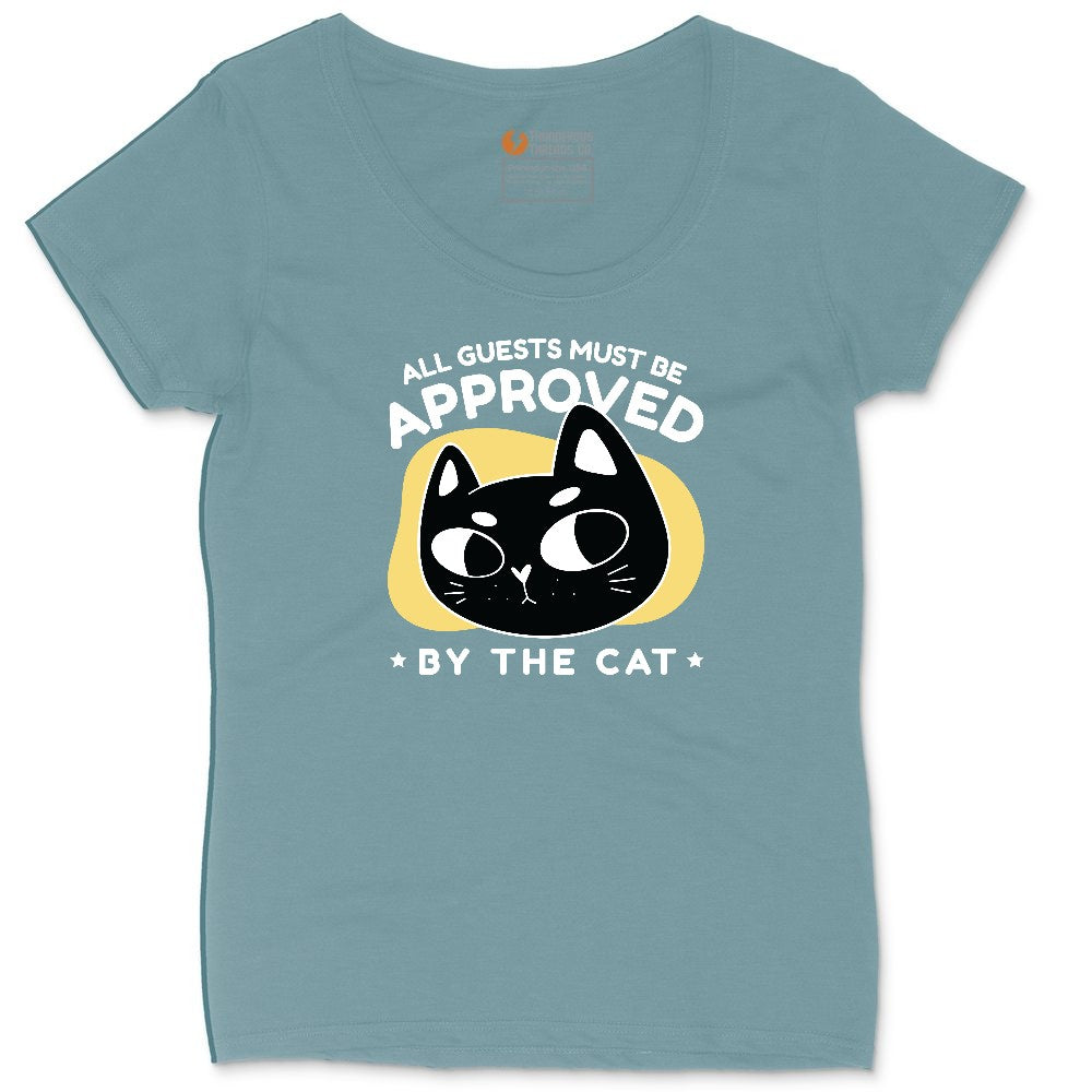 All Guests Must be Approved by the Cat Ladies Curvy Tee - Surf Blackout