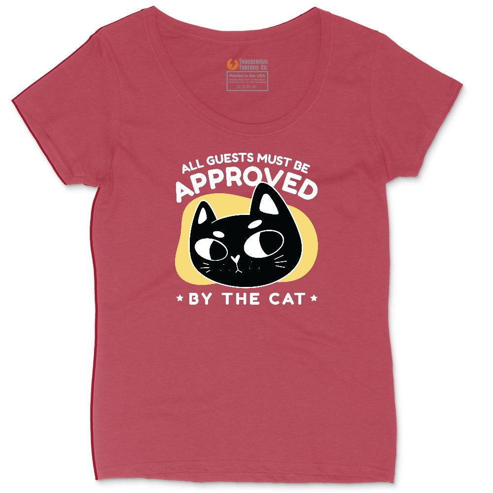 All Guests Must be Approved by the Cat Ladies Curvy Tee - Vintage Red