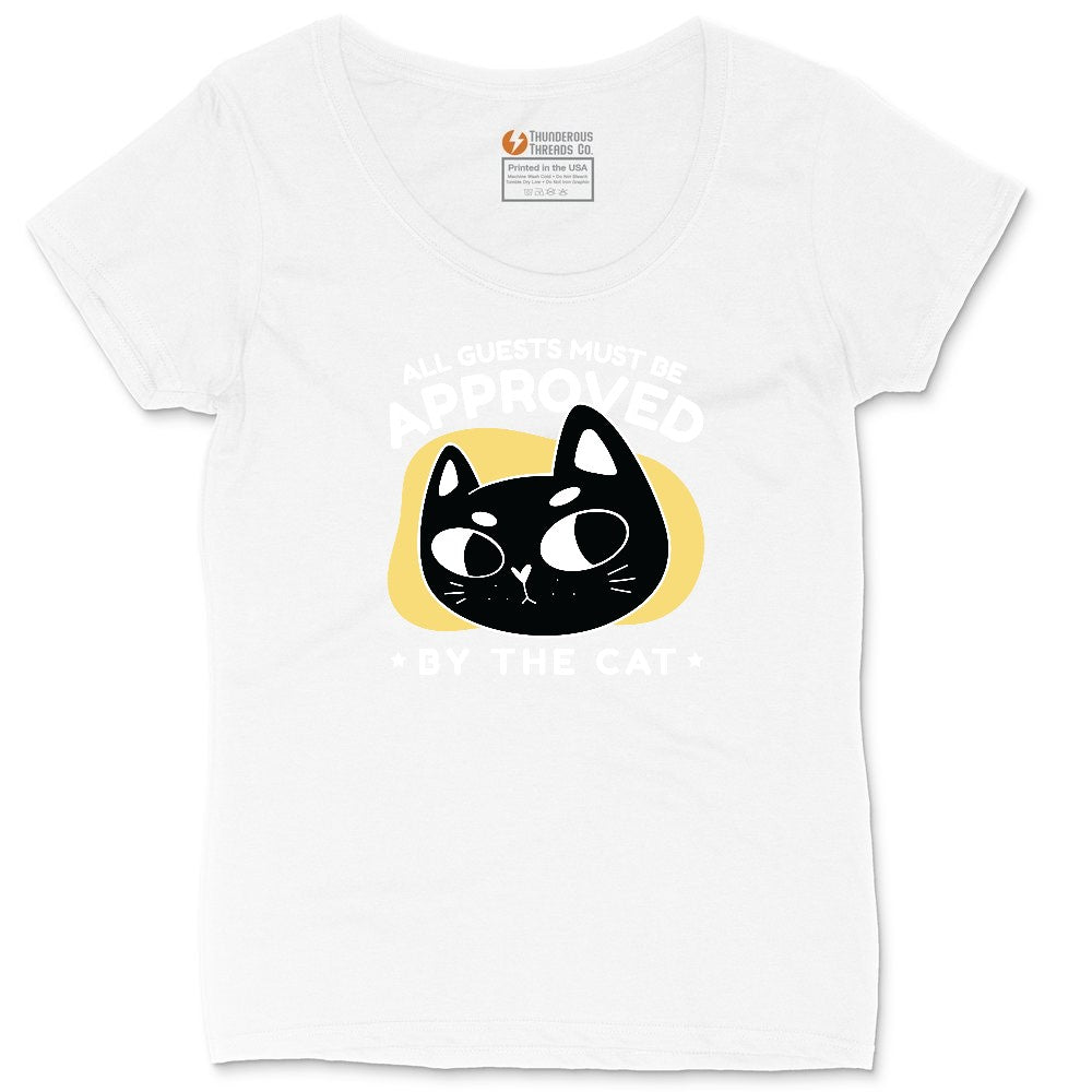 All Guests Must be Approved by the Cat Ladies Curvy Tee - White