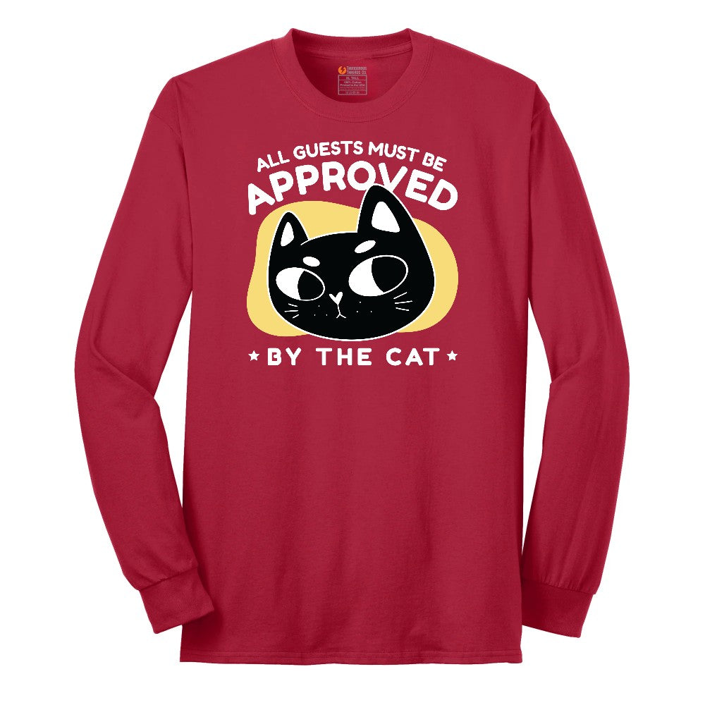 All Guests Must be Approved by the Cat Long Sleeve Tee - Red