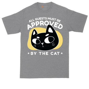 All Guests Must be Approved by the Cat tall t-shirt for men in Dark Heather Grey