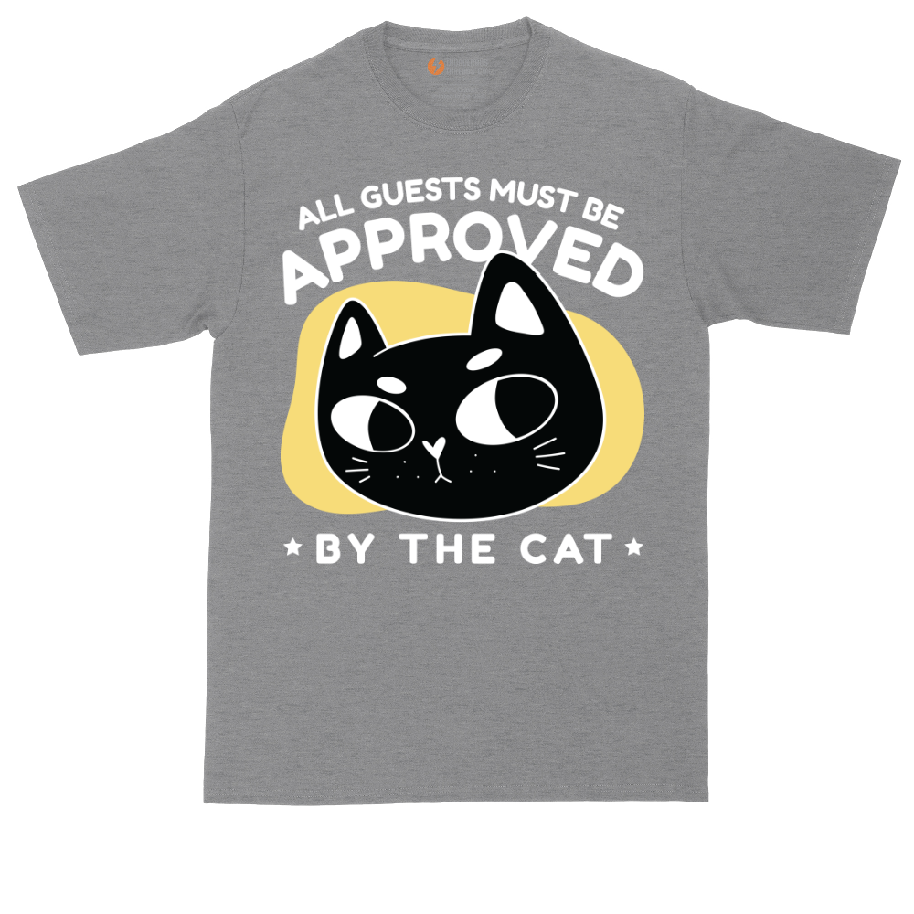All Guests Must be Approved by the Cat tall t-shirt for men in Athletic Heather