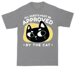 All Guests Must be Approved by the Cat tall t-shirt for men in Athletic Heather