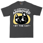 All Guests Must be Approved by the Cat tall t-shirt for men in Dark Heather Grey