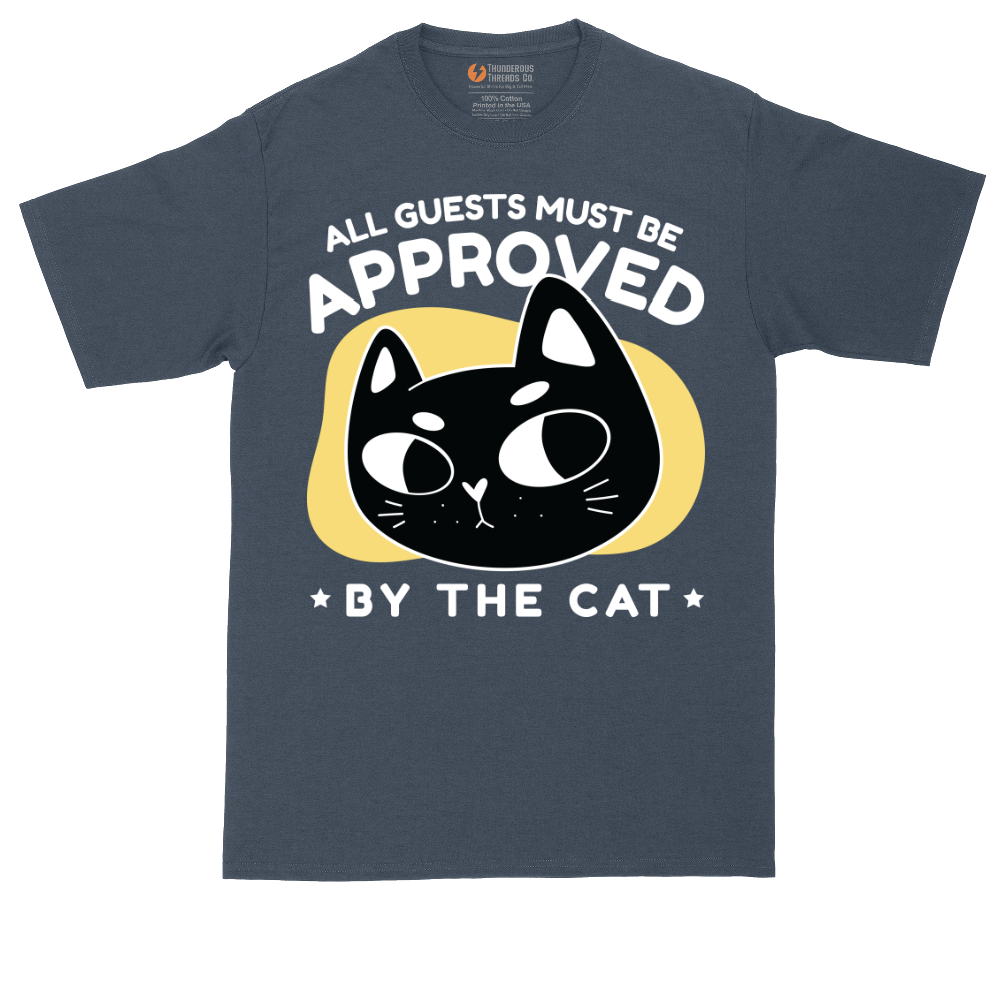 All Guests Must be Approved by the Cat tall t-shirt for men in Heather Navy