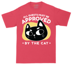 All Guests Must be Approved by the Cat tall t-shirt for men in Heather Red