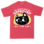 All Guests Must be Approved by the Cat tall t-shirt for men in Heather Red
