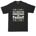 All I Want for Christmas Is Beer tall t-shirt for men in Jet Black