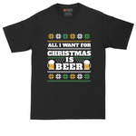 All I Want for Christmas Is Beer tall t-shirt for men in Jet Black