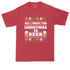 All I Want for Christmas Is Beer tall t-shirt for men in Red