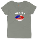 America Lips Ladies Curvy Tee - Bamboo Blackout