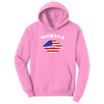 America Lips Ladies Hoodie - Candy Pink