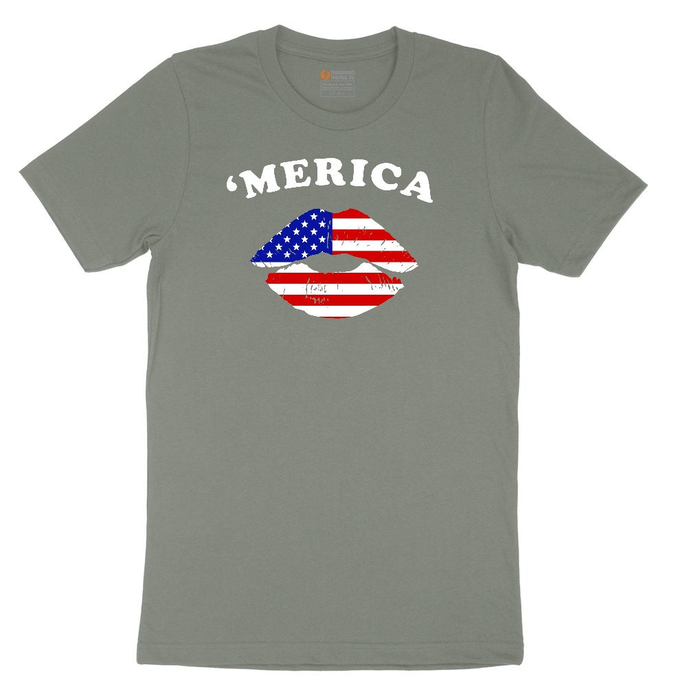 America Lips Ladies Short Sleeve Tee - Bamboo Blackout