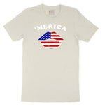 America Lips Ladies Short Sleeve Tee - Natural Heather