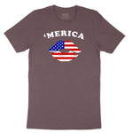 America Lips Ladies Short Sleeve Tee - Sangria Blackout
