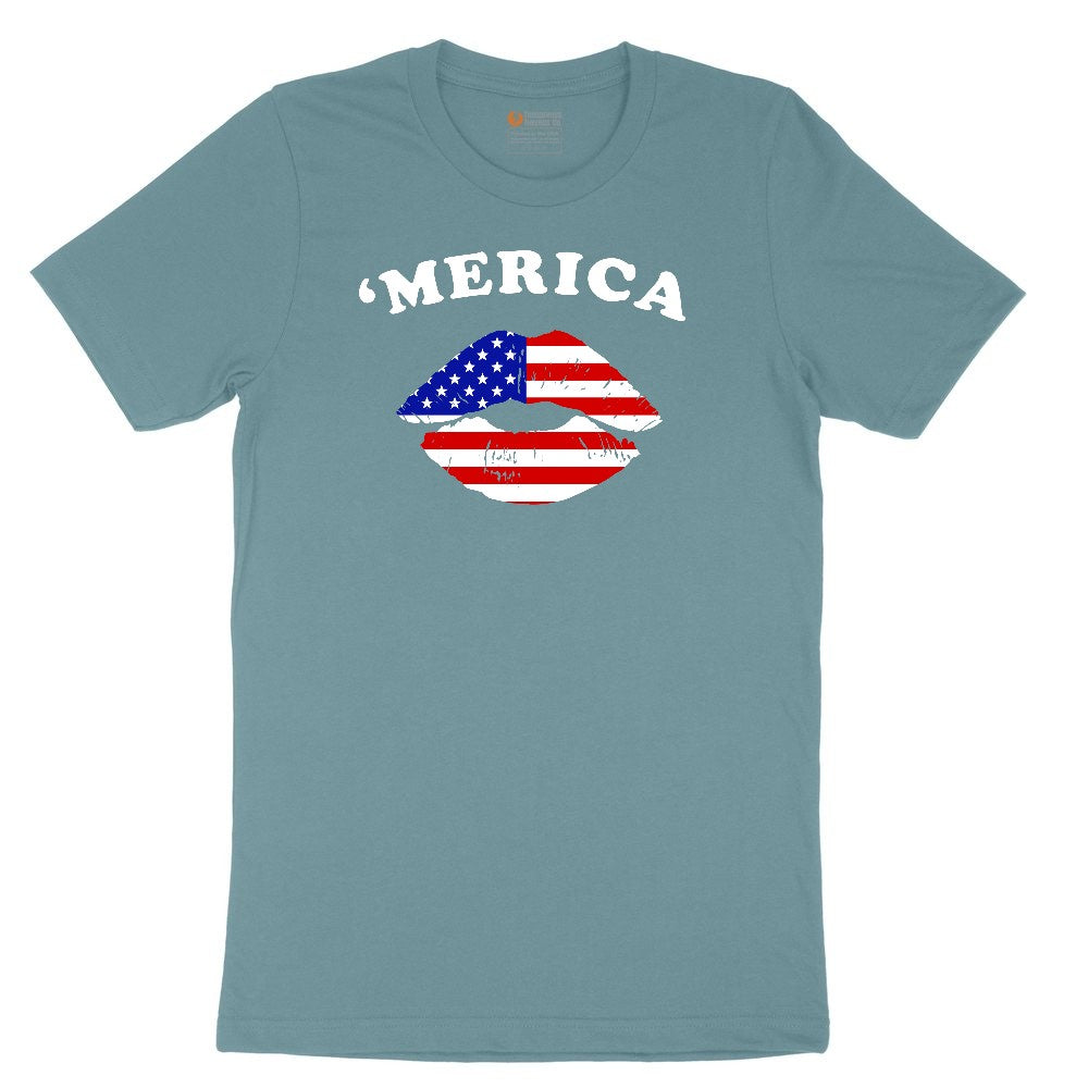 America Lips Ladies Short Sleeve Tee - Surf Blackout