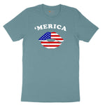 America Lips Ladies Short Sleeve Tee - Surf Blackout