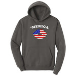America Lips Hoodie - Charcoal