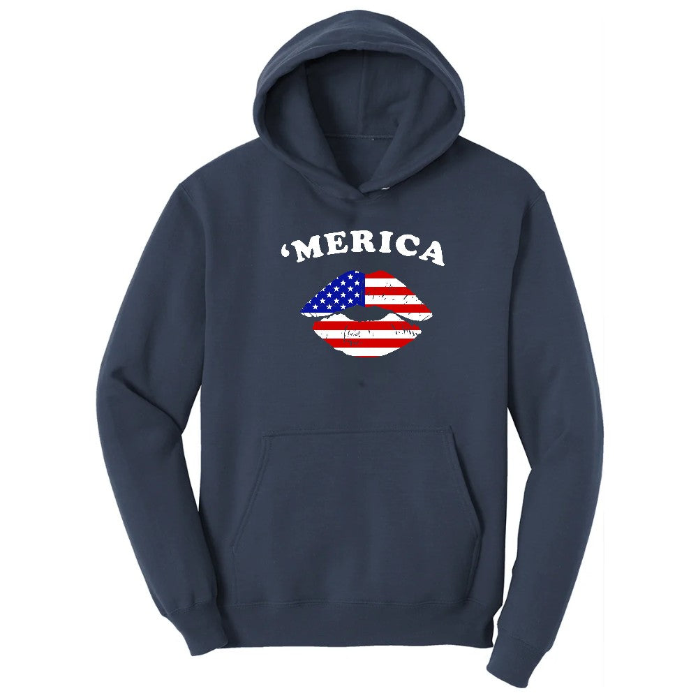 America Lips Hoodie - Navy