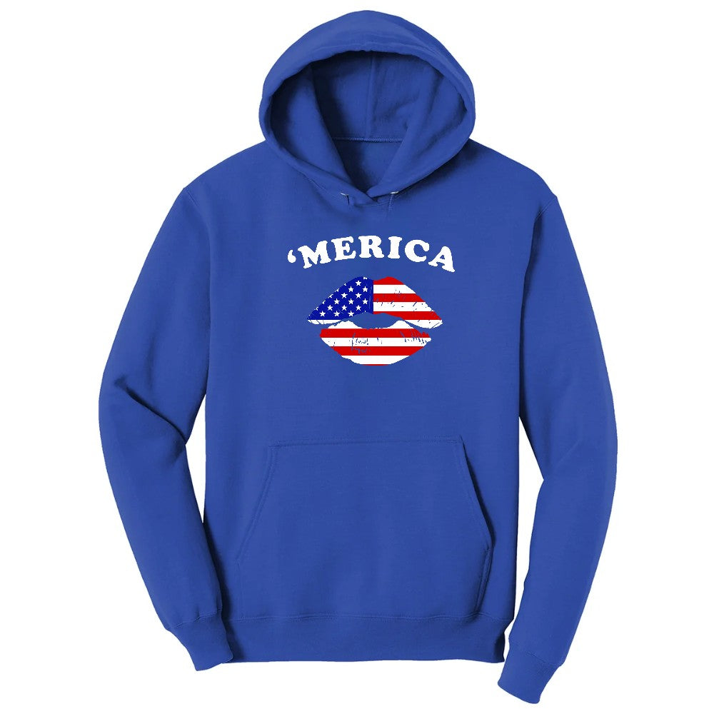 America Lips Hoodie - True Royal