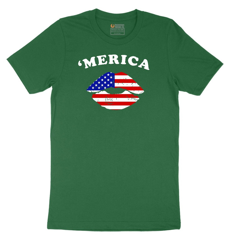 America Lips Short Sleeve Tee - Athletic Kelly