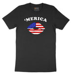 America Lips Short Sleeve Tee - Jet Black